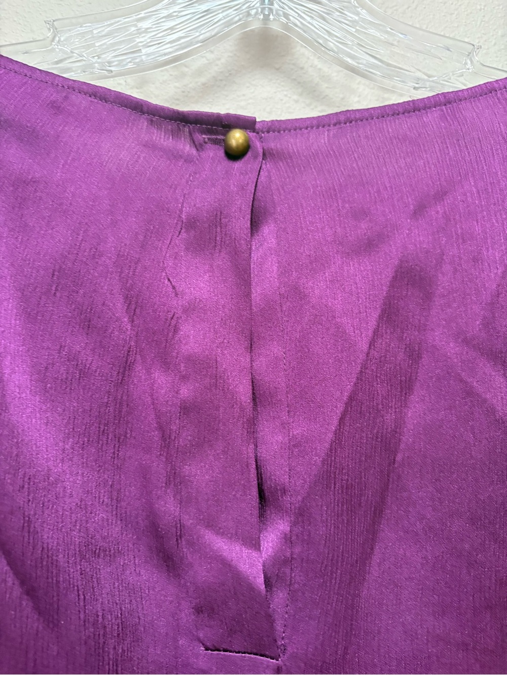 DVF Silk Blouse Size 6 Plum Quiet Luxury Puff Shoulder Romantic Minimalist - Picture 5 of 7